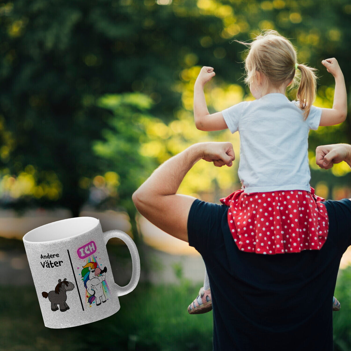 Andere Väter - ICH Kaffeebecher zum Vatertag mit coolem Einhorn