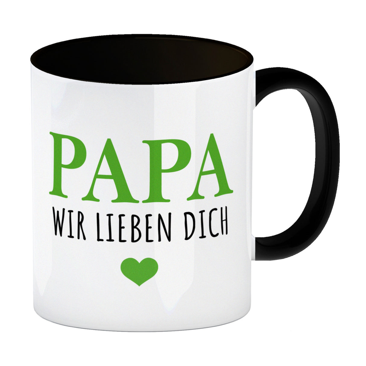 Papa wir lieben dich Kaffeebecher mit Herz