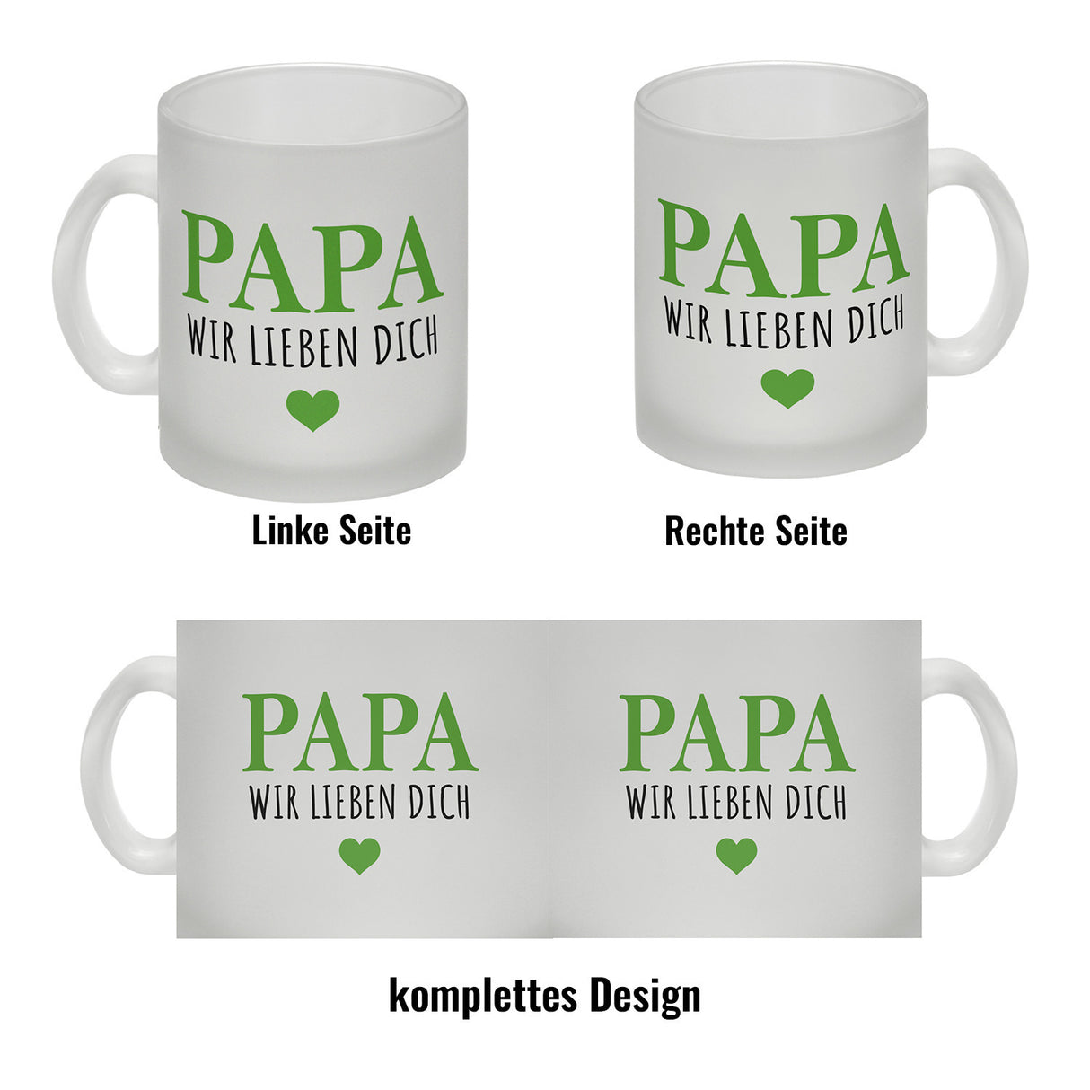 Papa wir lieben dich Kaffeebecher mit Herz