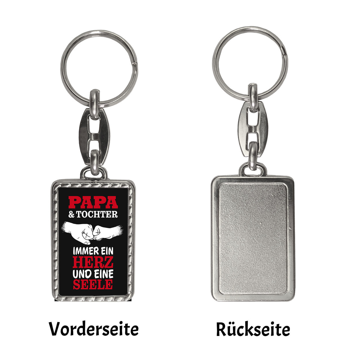 Papa & Tochter ein Herz und eine Seele Schlüsselanhänger mit Spruch