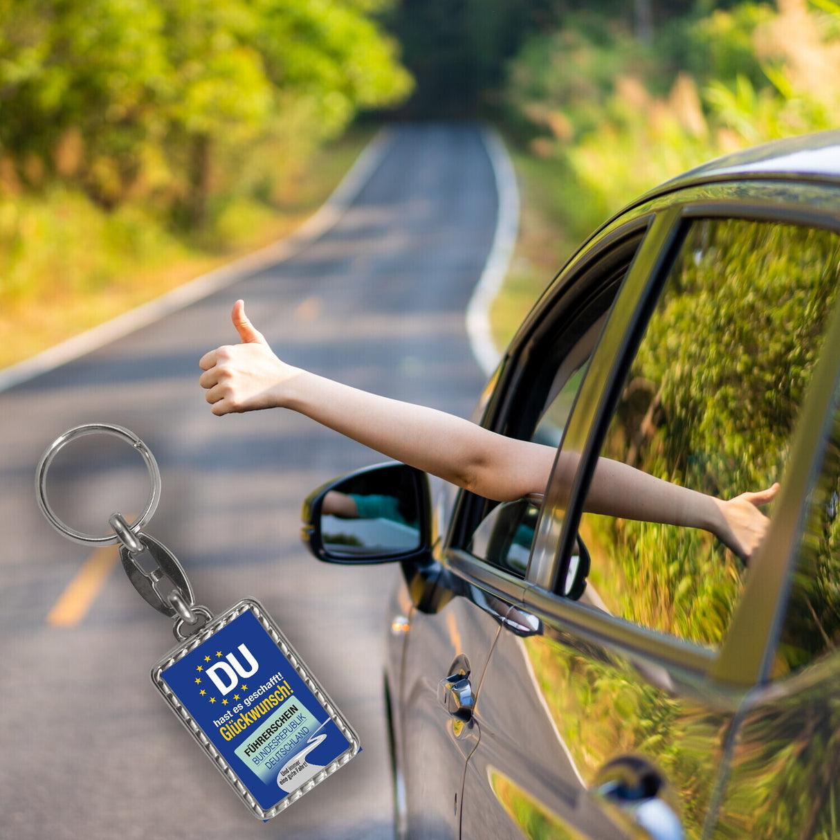 Glückwunsch zum Führerschein! Gute Fahrt! Schlüsselanhänger
