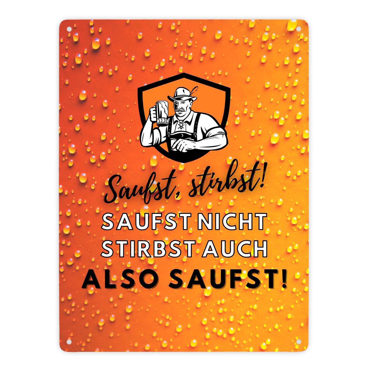 Biertrinker Bier Metallschild in 15x20 cm mit lustigem Spruch