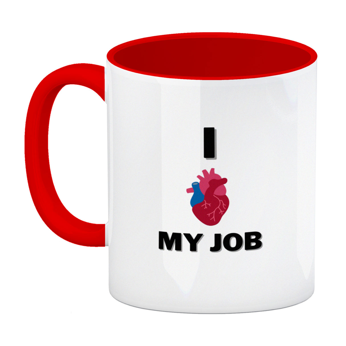 I love my job Krankenhaus Kaffeebecher mit menschlichem Herz