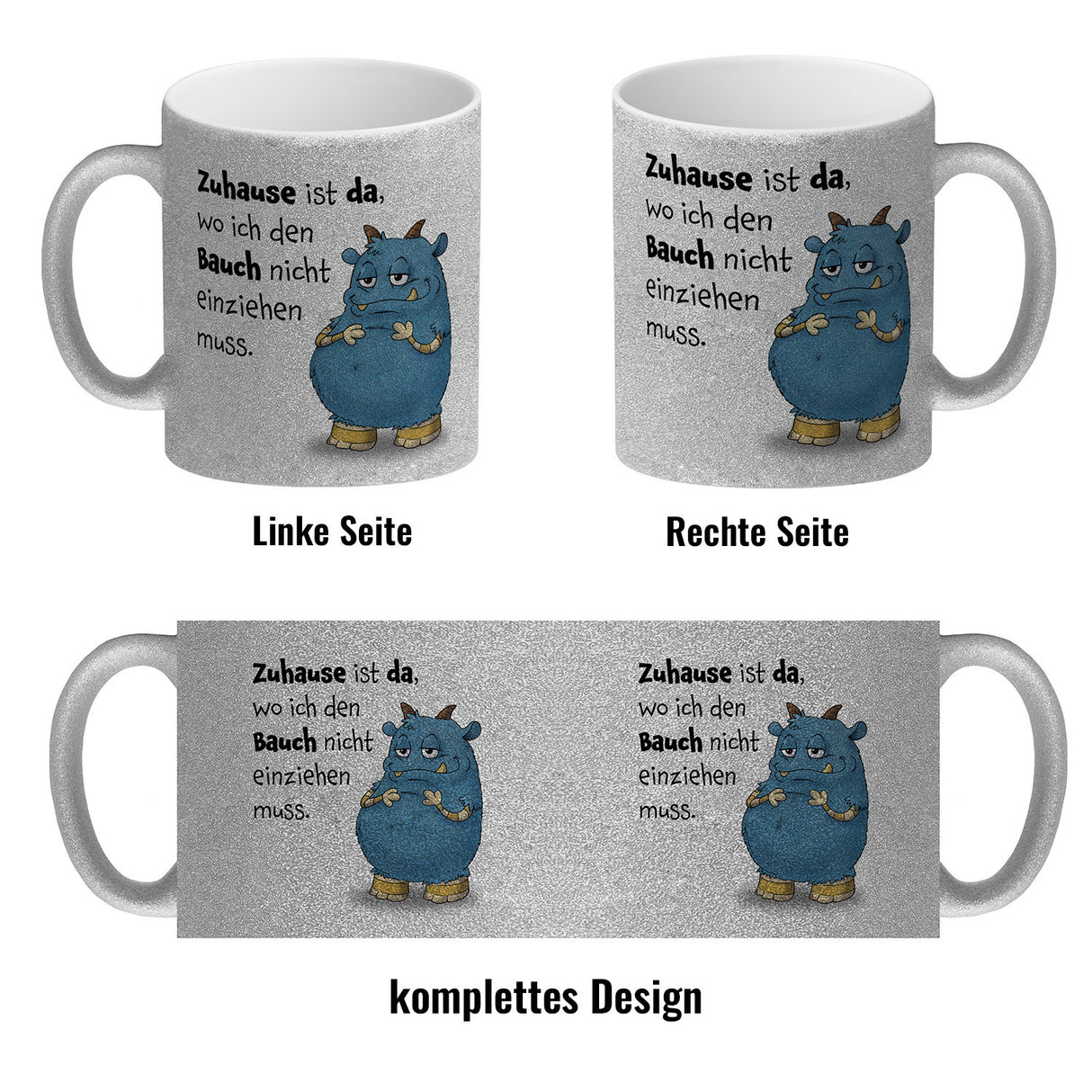 Freches Monster Kaffeebecher mit lustigem Spruch
