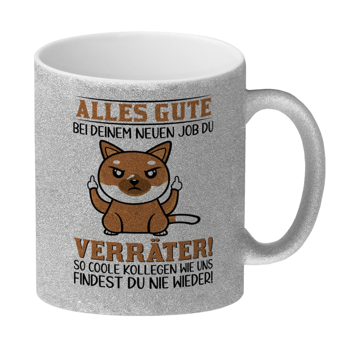 Verräter Kaffeebecher mit Spruch Alles Gute bei deinem neuen Job