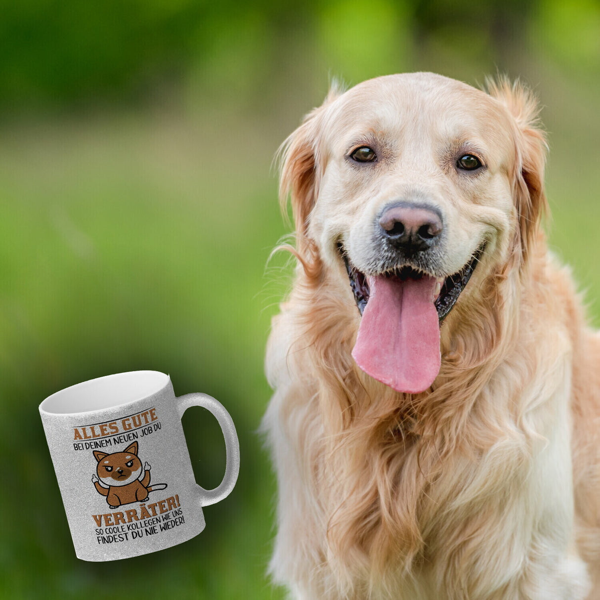 Verräter Kaffeebecher mit Spruch Alles Gute bei deinem neuen Job