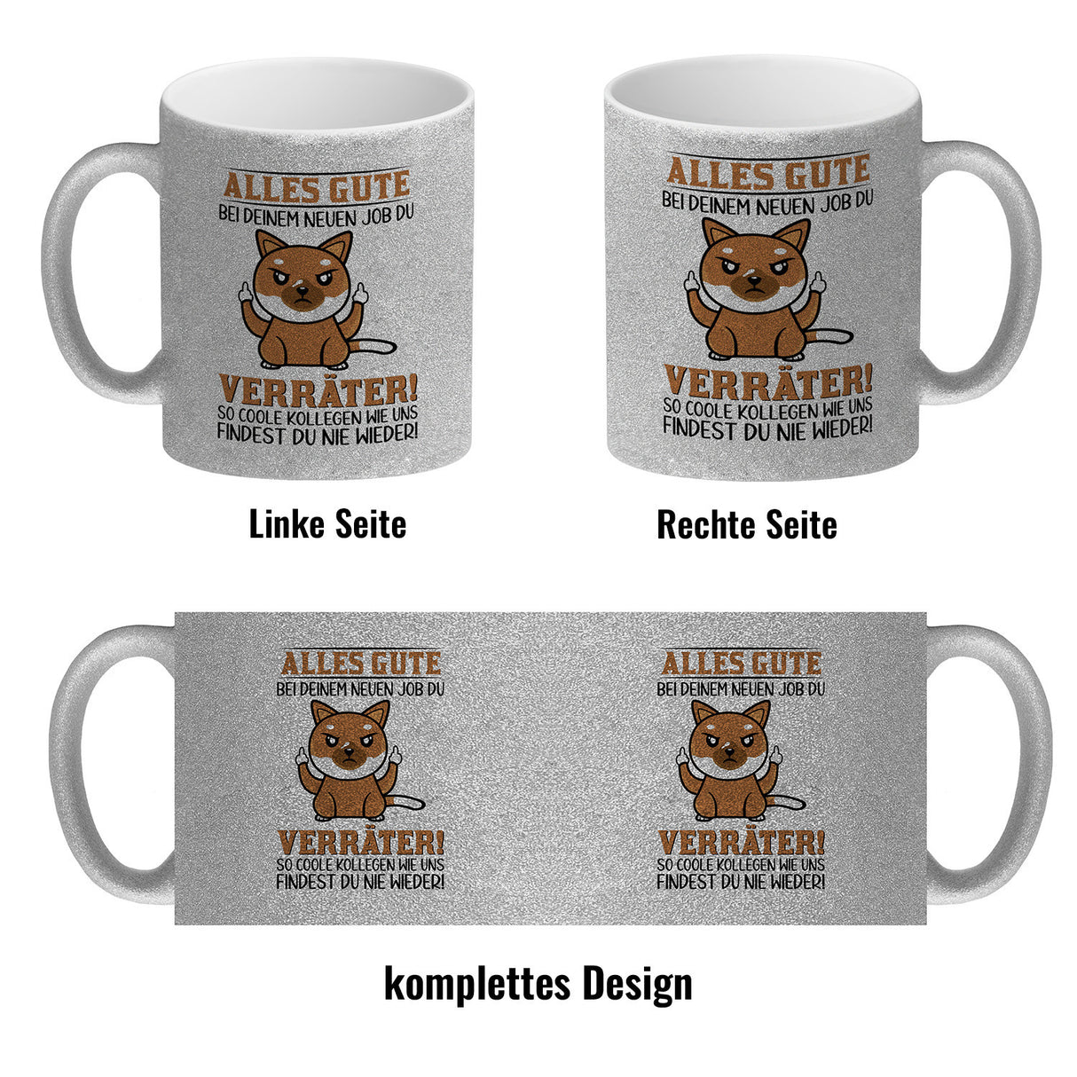 Verräter Kaffeebecher mit Spruch Alles Gute bei deinem neuen Job