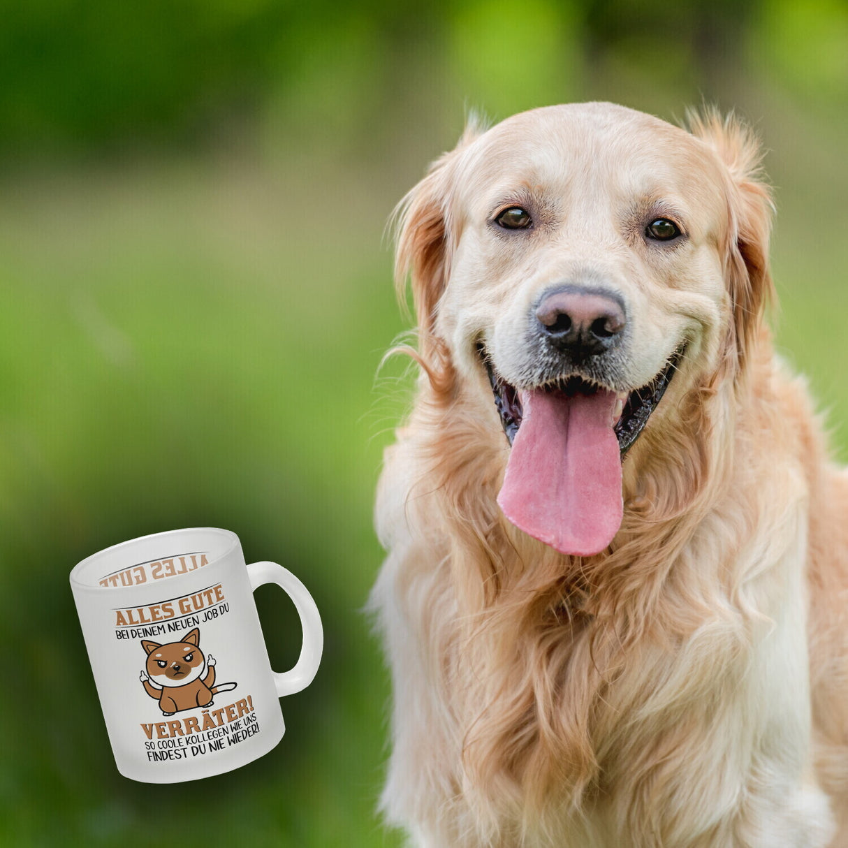 Verräter Kaffeebecher mit Spruch Alles Gute bei deinem neuen Job