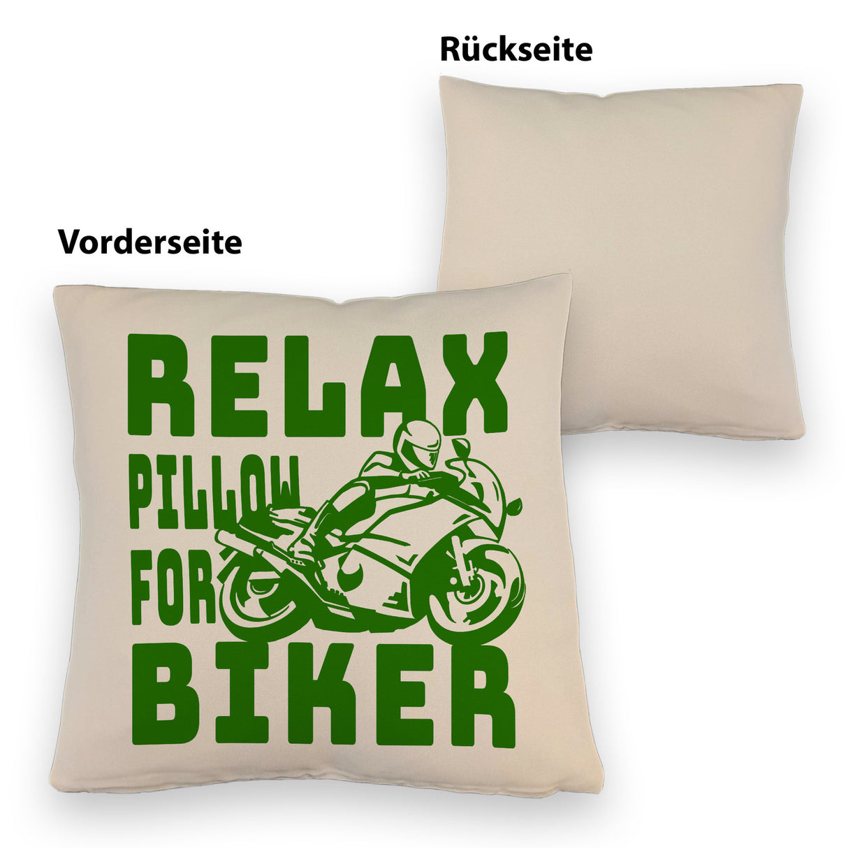 Relax Biker Kissen mit Motorradfahrer Motiv