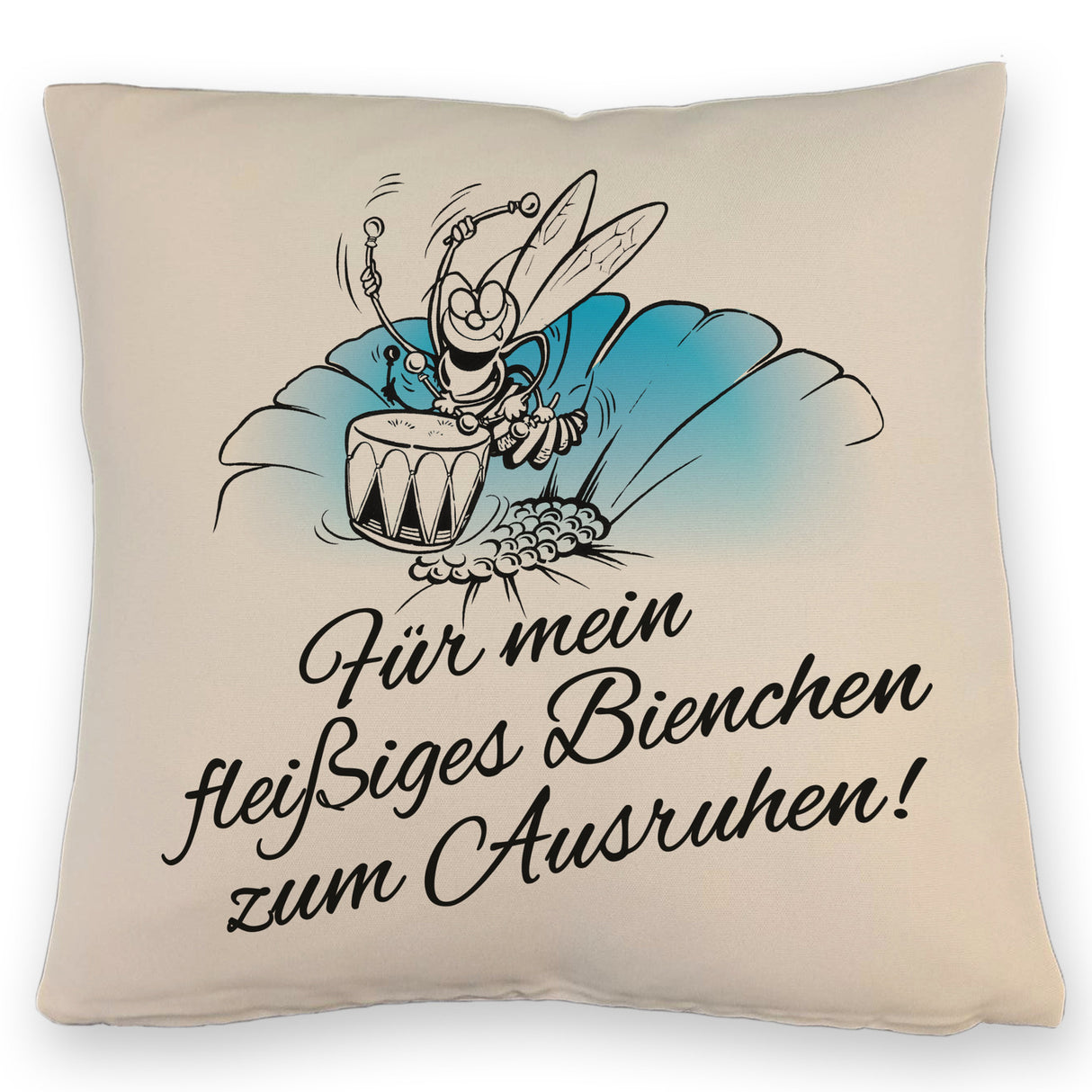 Kissen mit Bienen Motiv mit Spruch mein fleißiges Bienchen