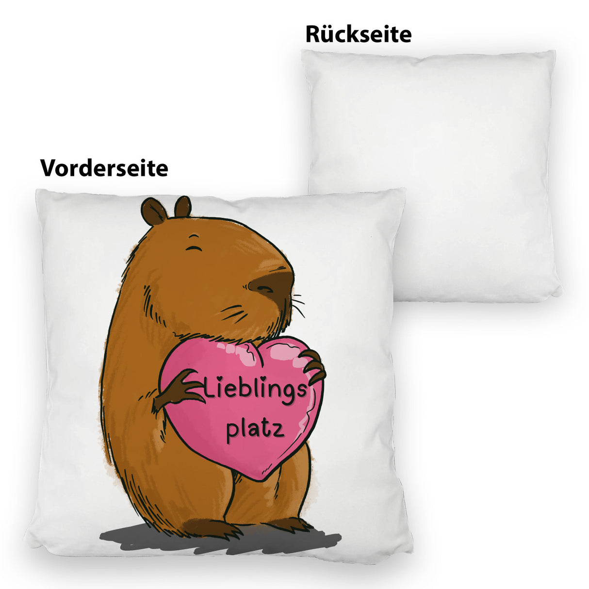 Lieblingsplatz Kissen mit einem Capybara für Freunde zum Geburtstag