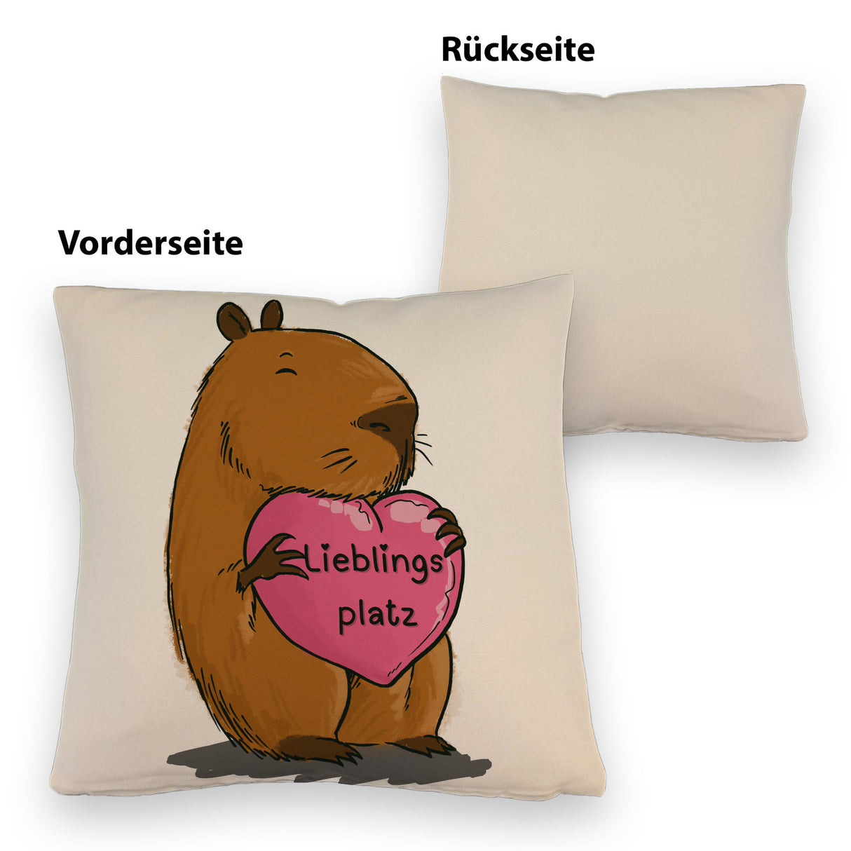 Lieblingsplatz Kissen mit einem Capybara für Freunde zum Geburtstag
