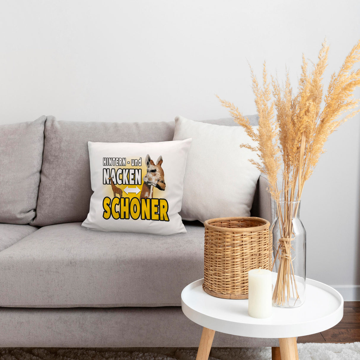 Giraffen Kissen mit Spruch Hintern- und Nackenschoner