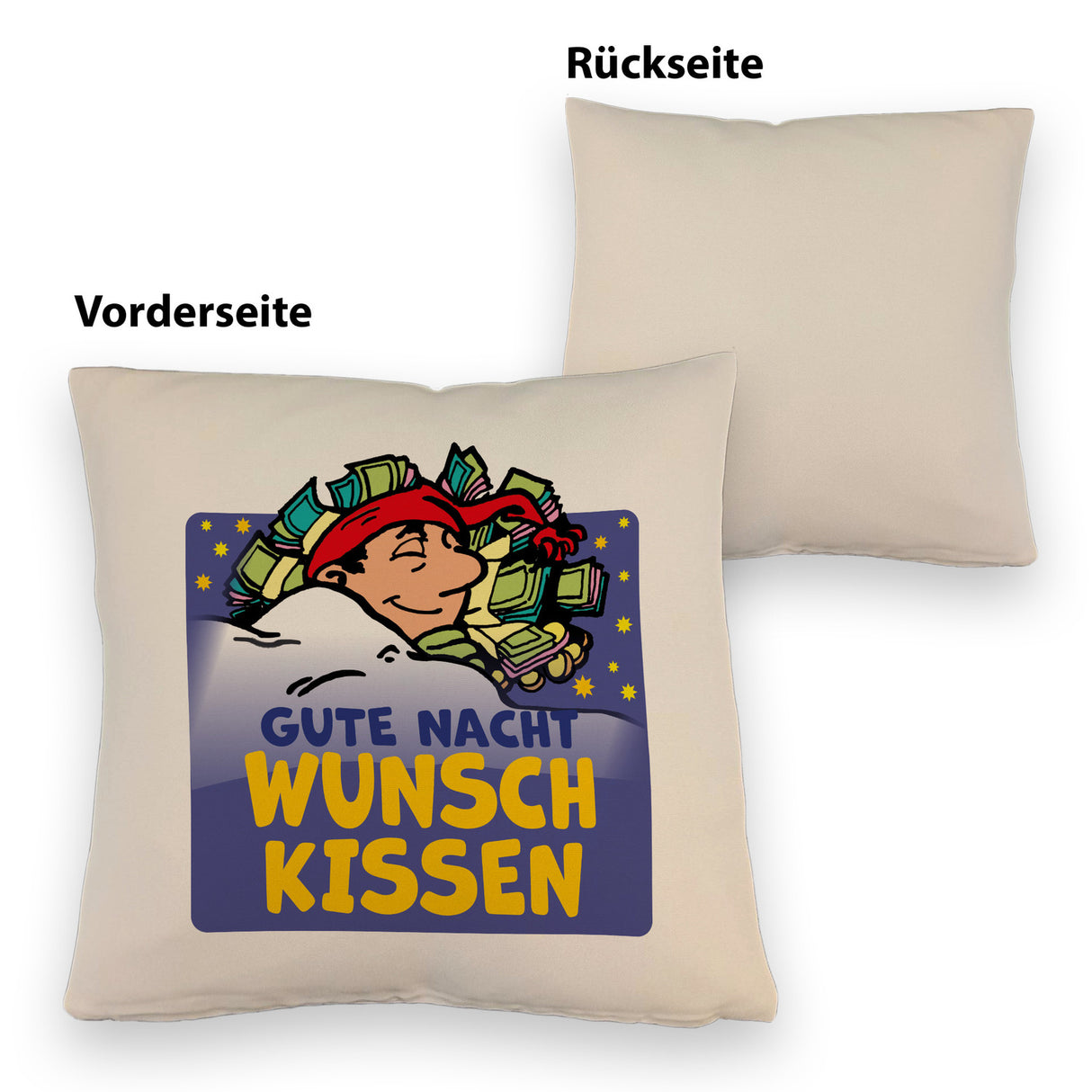 Wunsch Kissen mit Spruch Gute Nacht für traumhafte Erholung