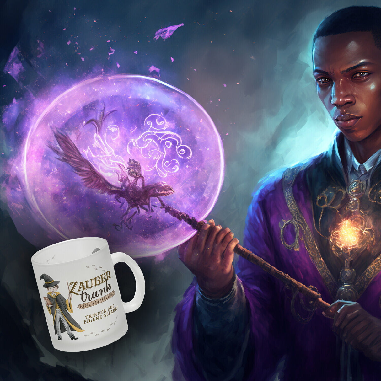 Zaubertrank Kaffeebecher mit Zauberschüler