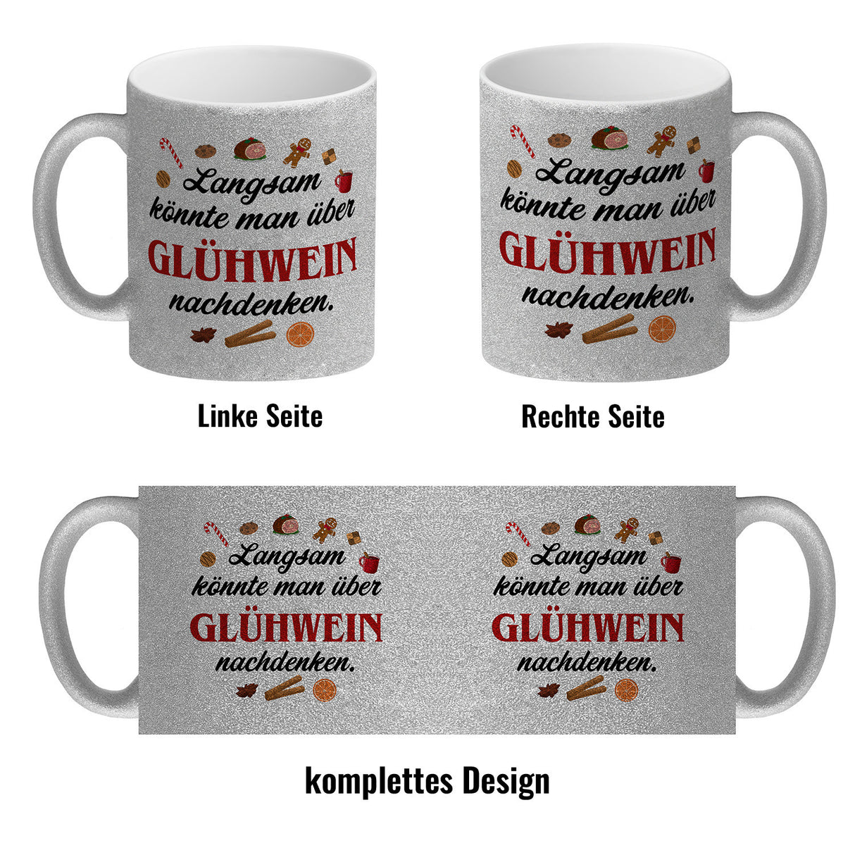 Glühwein Kaffeebecher mit Spruch Zeit für Glühwein