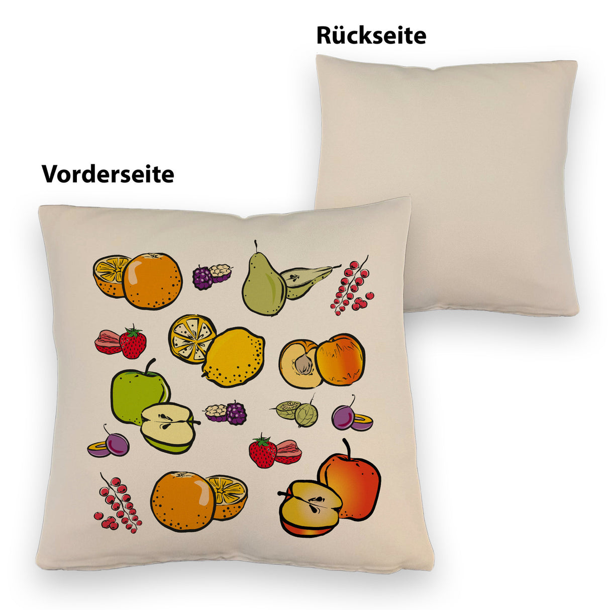 Früchte Kissen mit farbenprächtigen Obstsorten