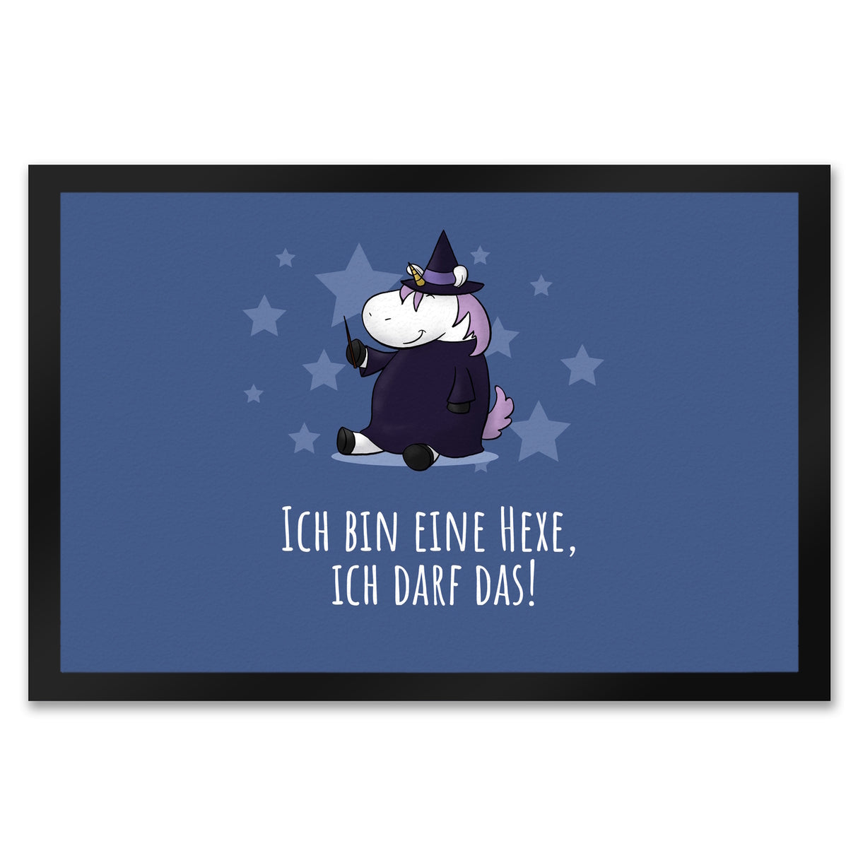 Einhorn-Geist Fußmatte in 35x50 cm mit Spruch Nicht faul mache geistige Arbeit