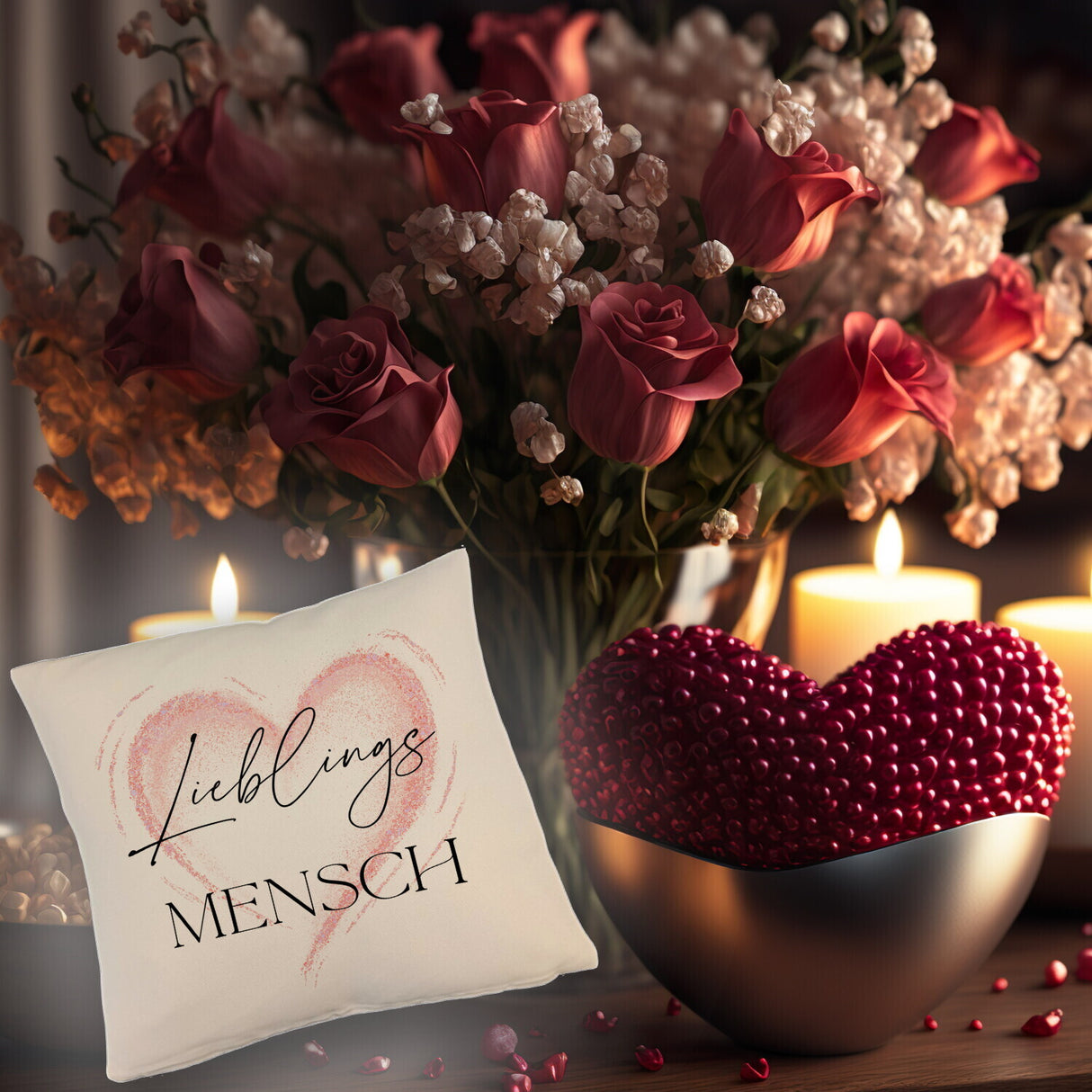 Lieblingsmensch Kissen in rosa