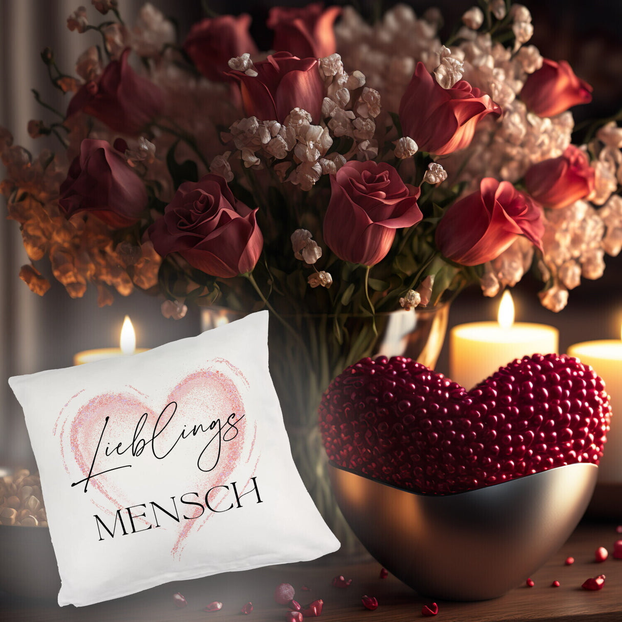 Lieblingsmensch Kissen in rosa