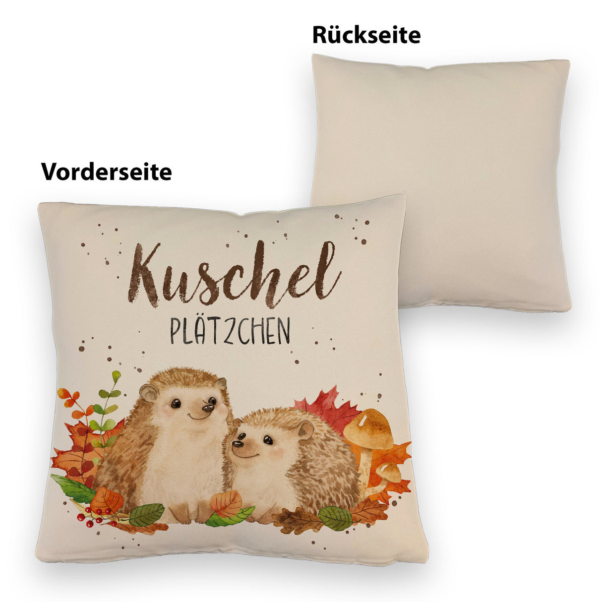 Igel Kissen mit Spruch Kuschelplätzchen