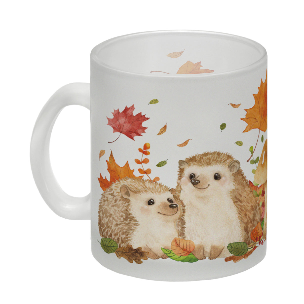 Igel im Herbst Kaffeebecher im Aquarell Stil