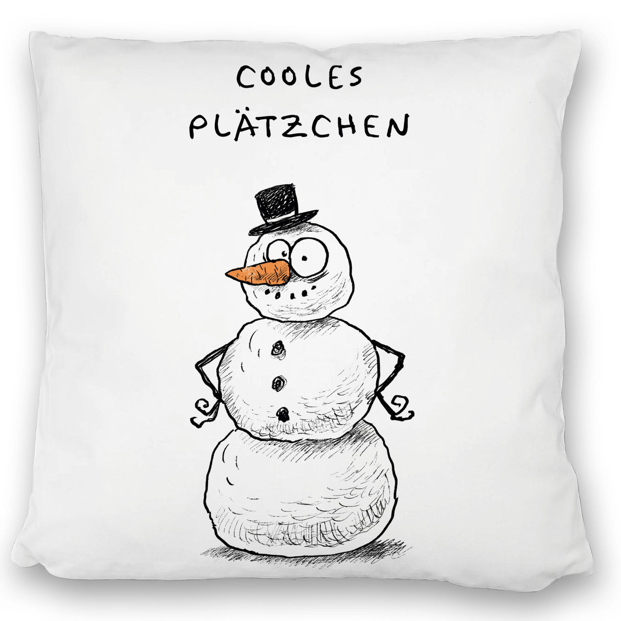 Weihnachtsmann am Naschen Kissen mit Spruch Erwischt