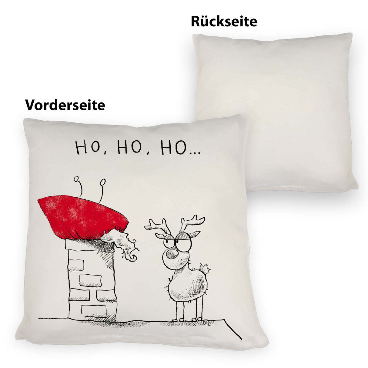 Weihnachtsmann am Naschen Kissen mit Spruch Erwischt