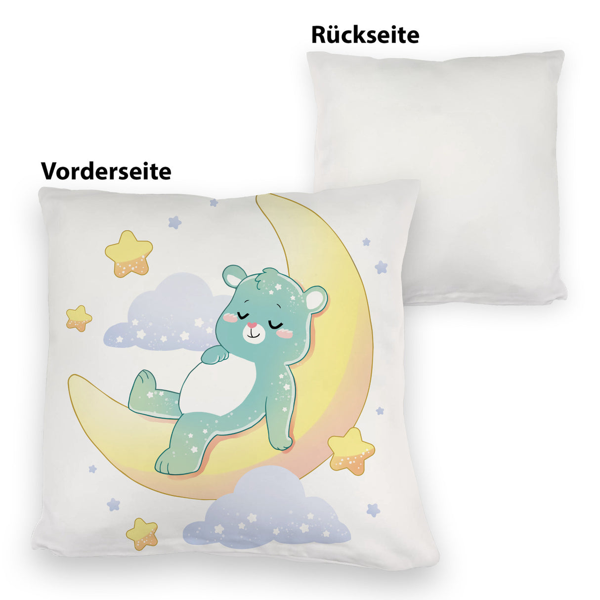 Schlafender Bär im Mond Kissen