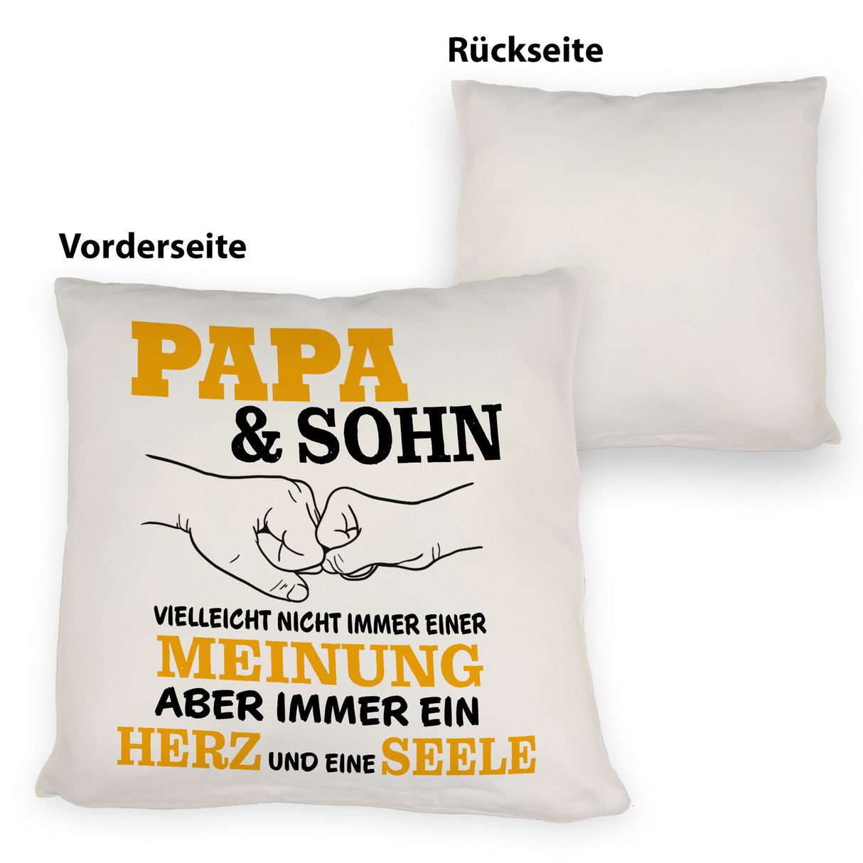Papa & Sohn Kissen mit Spruch Ein Herz und eine Seele