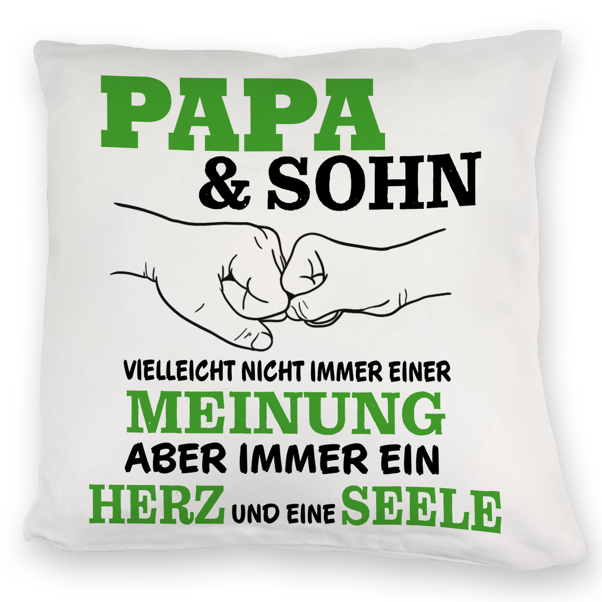 Papa & Sohn Kissen mit Spruch Ein Herz und eine Seele