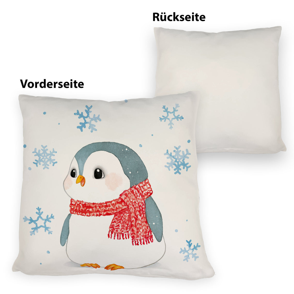 Pinguin mit roter Mütze Kissen