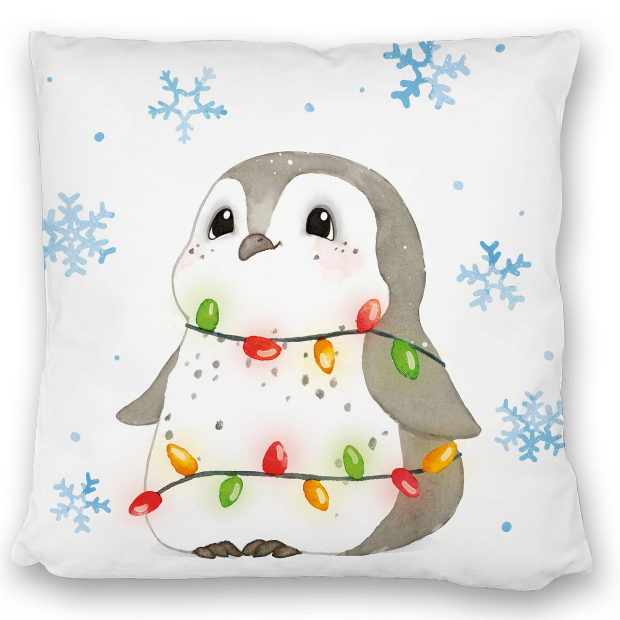 Pinguin mit roter Mütze Kissen