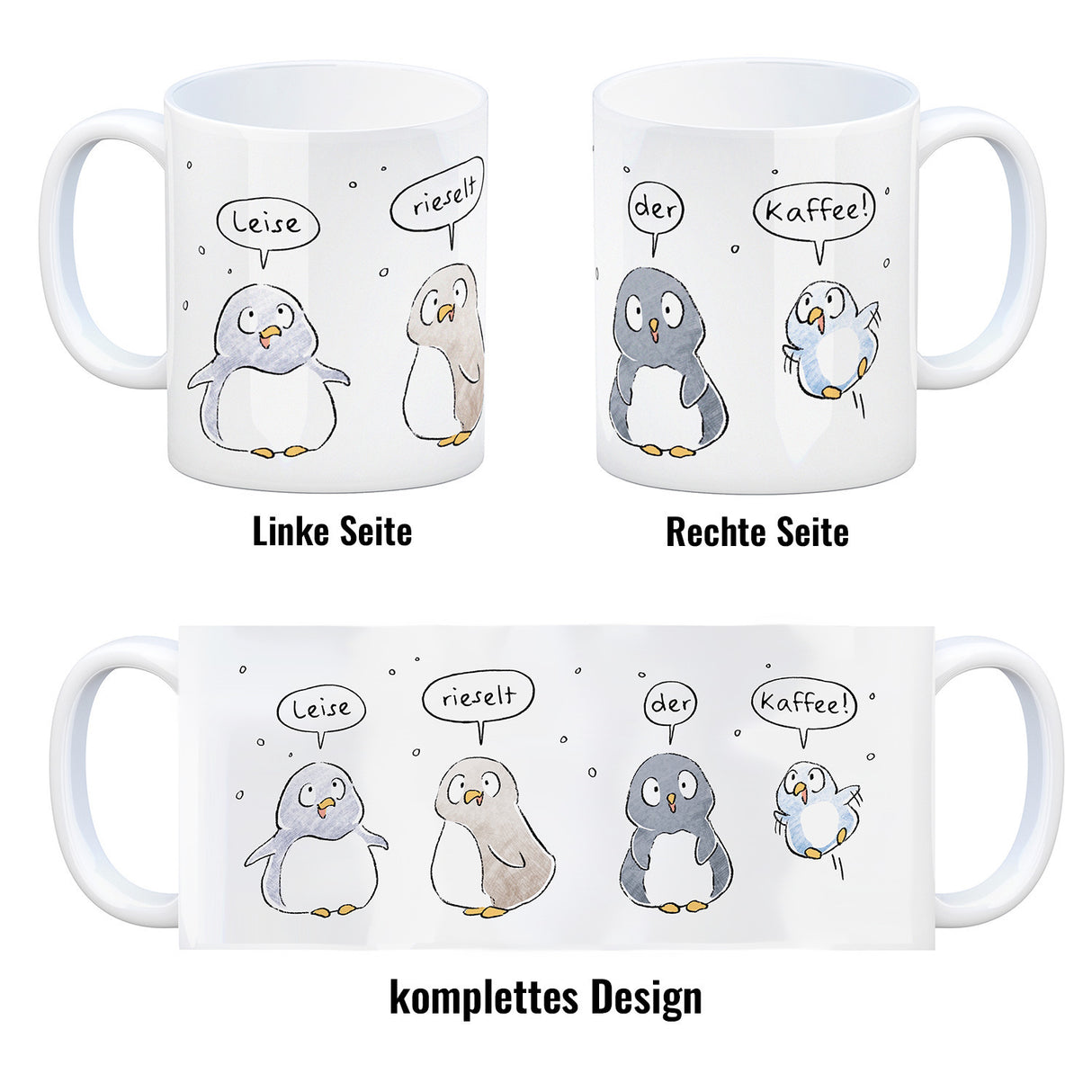 Leise rieselt der Tee Kaffeebecher mit Spruch