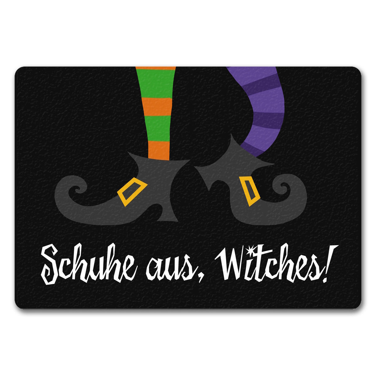 Hexen Halloween Fußmatte mit Spruch - Schuhe aus, Witches!