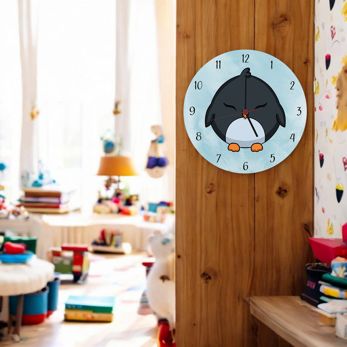Pinguin Kinder Wanduhr