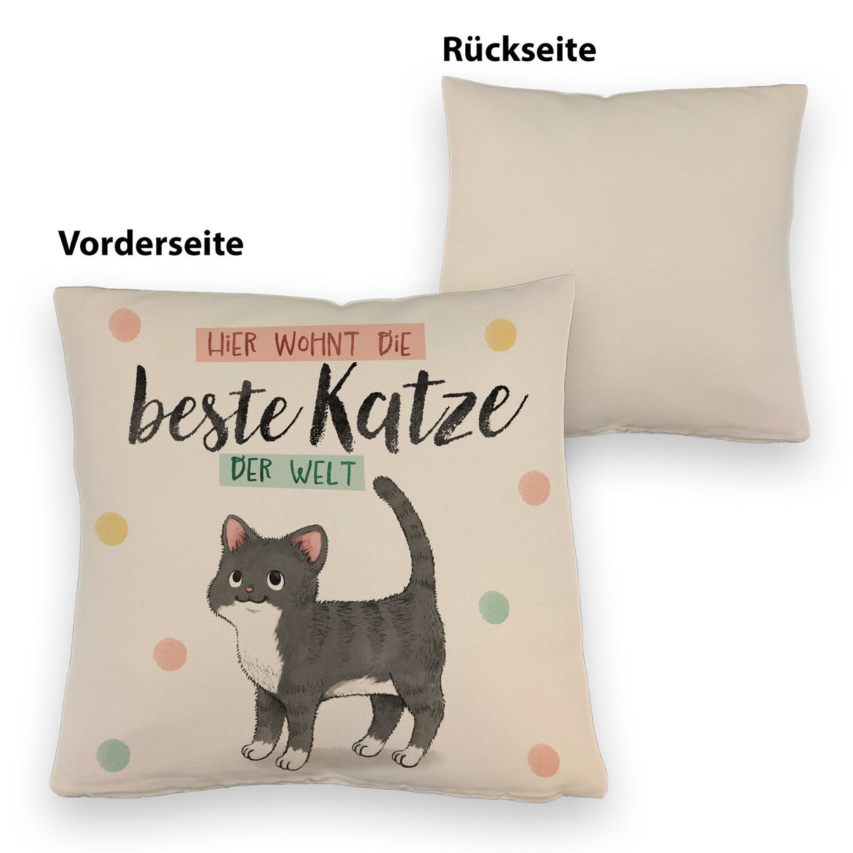 Beste Katze der Welt Kissen mit oranger Katze Katze und Spruch