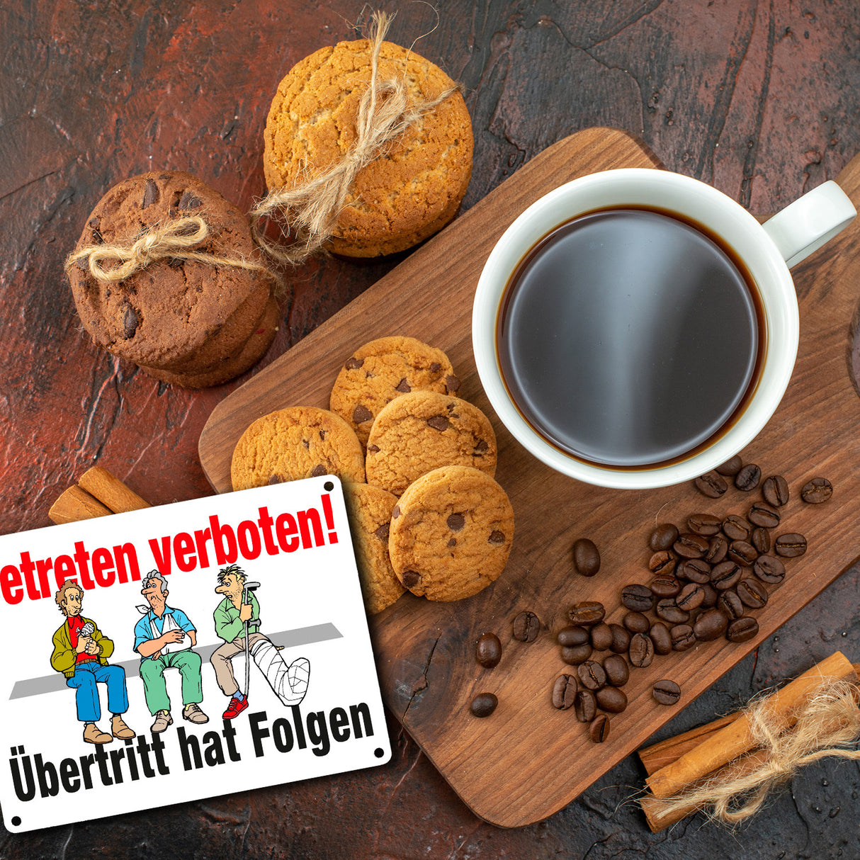 Betreten verboten Metallschild in 15x20 cm mit Spruch Übertritt hat Folgen
