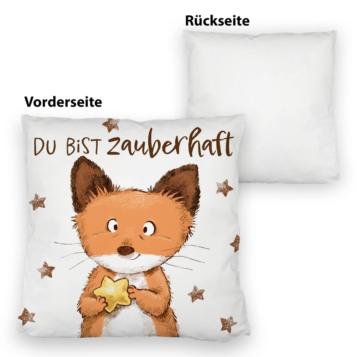 Fuchs Kissen mit Spruch Du bist zauberhaft