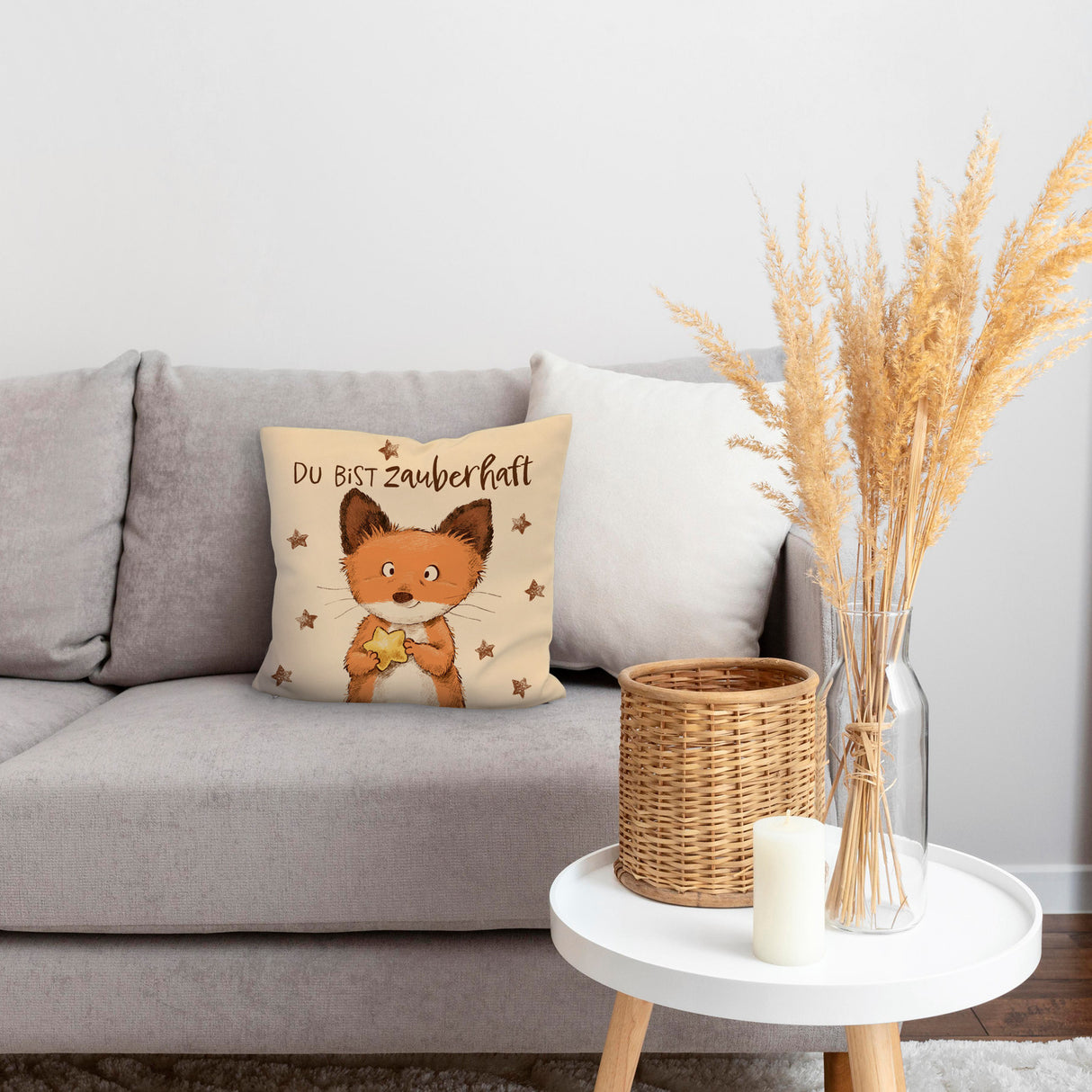 Fuchs Kissen mit Spruch Du bist zauberhaft
