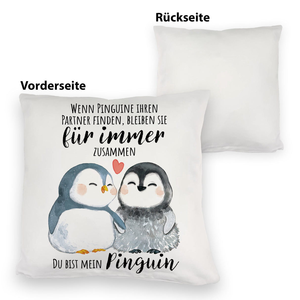 Pinguinpärchen Kissen mit Spruch Du bist mein Pinguin