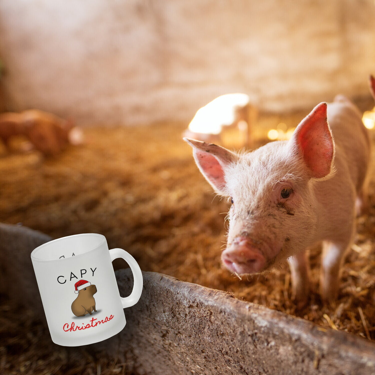 Weihnachts-Capybara Kaffeebecher mit Spruch Capy Christmas