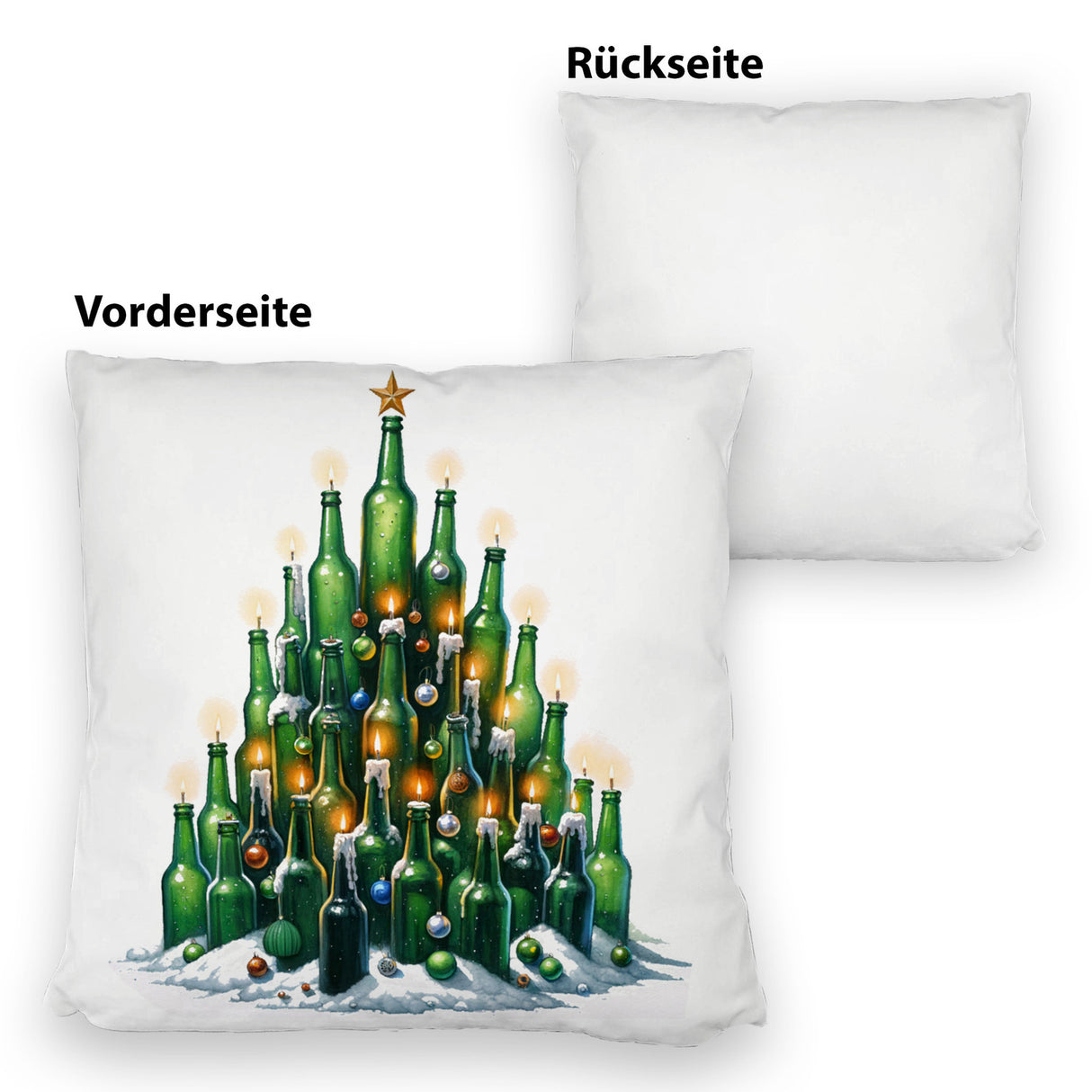 Weihnachtsbaum aus Bierflaschen Kissen