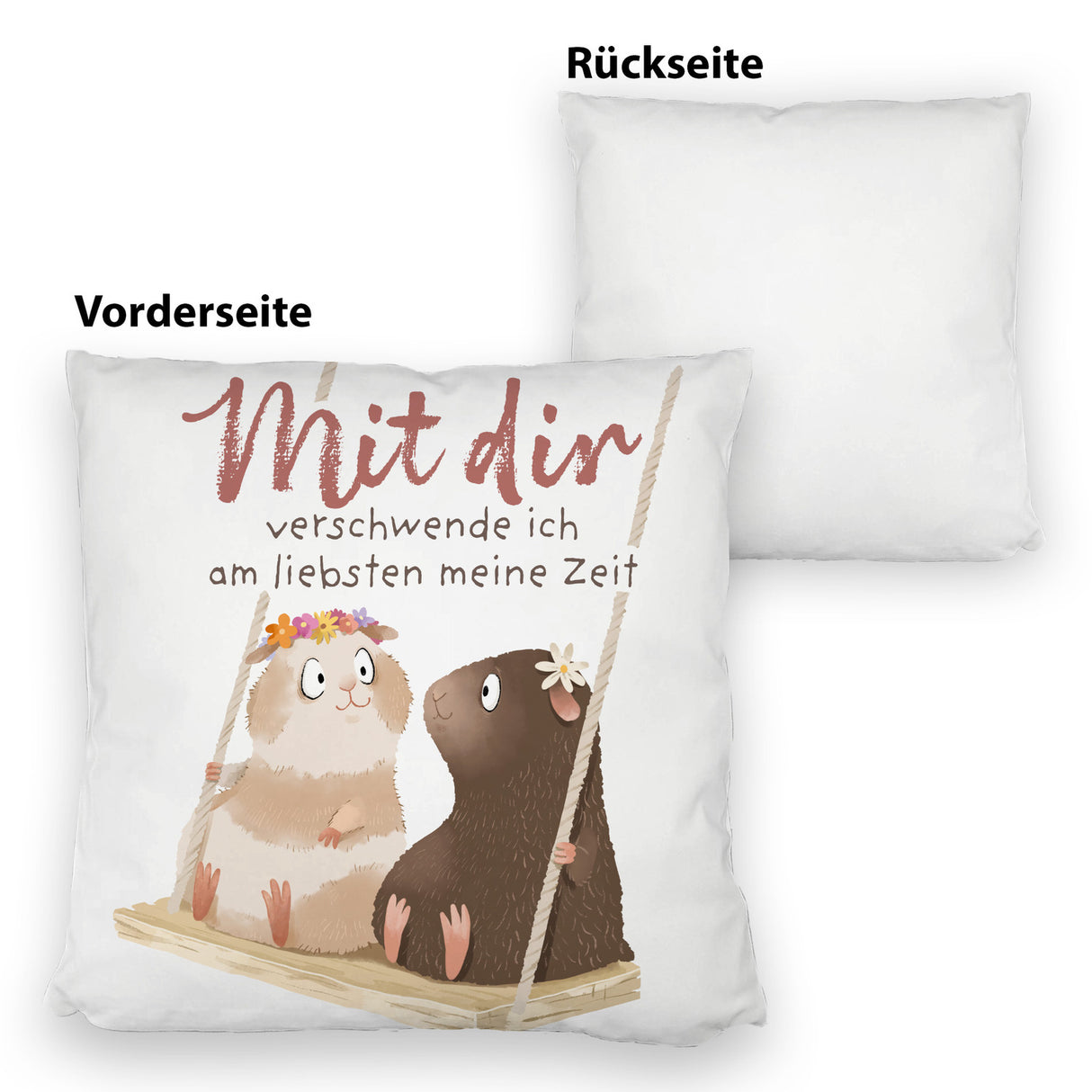 Meerschweinchen Kissen mit Spruch Zeitverschwendung mit dir am schönsten