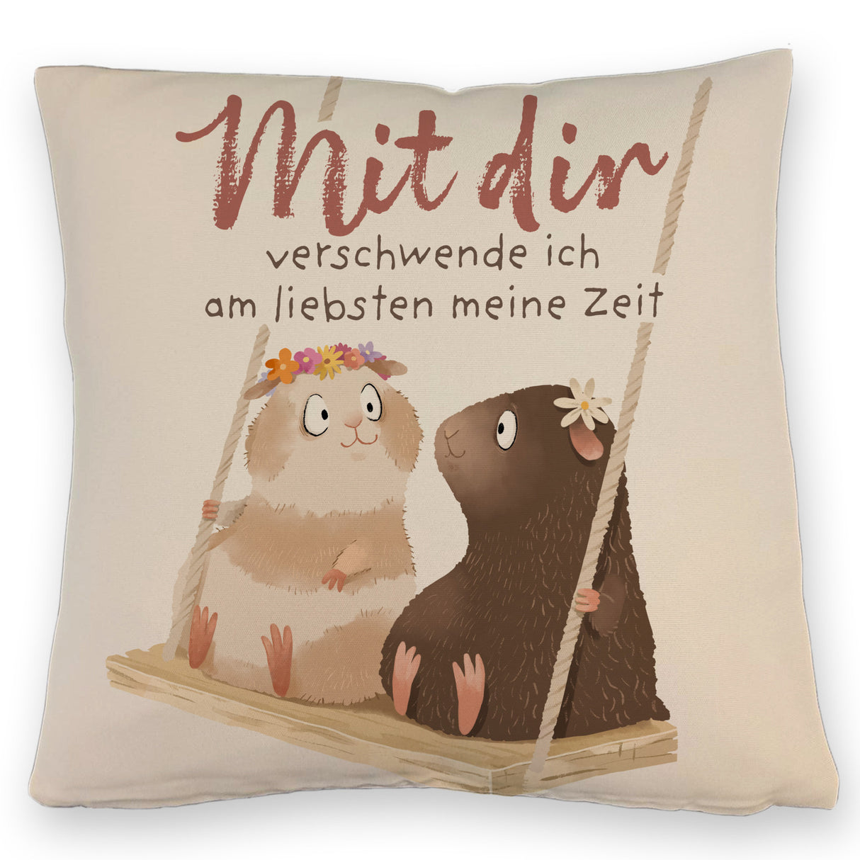 Meerschweinchen Kissen mit Spruch Zeitverschwendung mit dir am schönsten