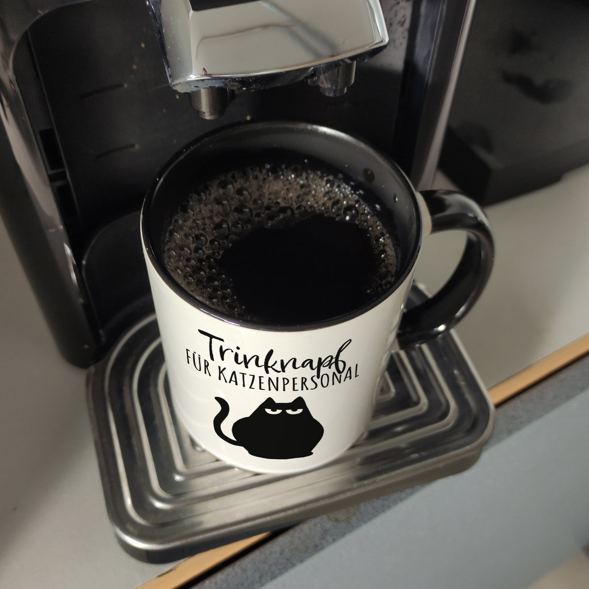Katze Kaffeebecher mit Spruch Trinknapf für Katzenbesitzer