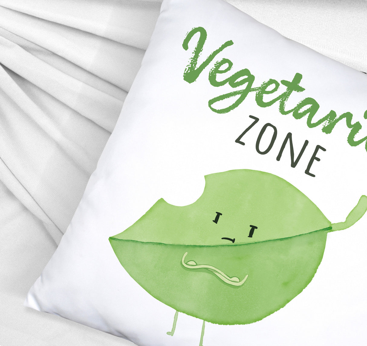 Blatt Kissen mit Spruch Vegetarier Zone
