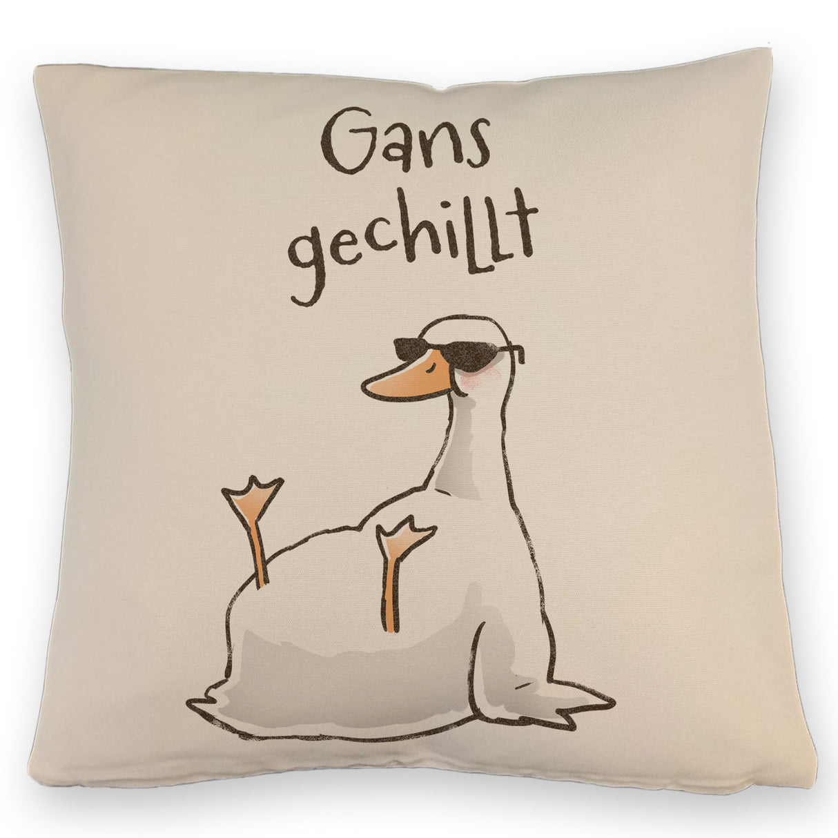 Gilbert die Gans Kissen mit Spruch Gans gechillt