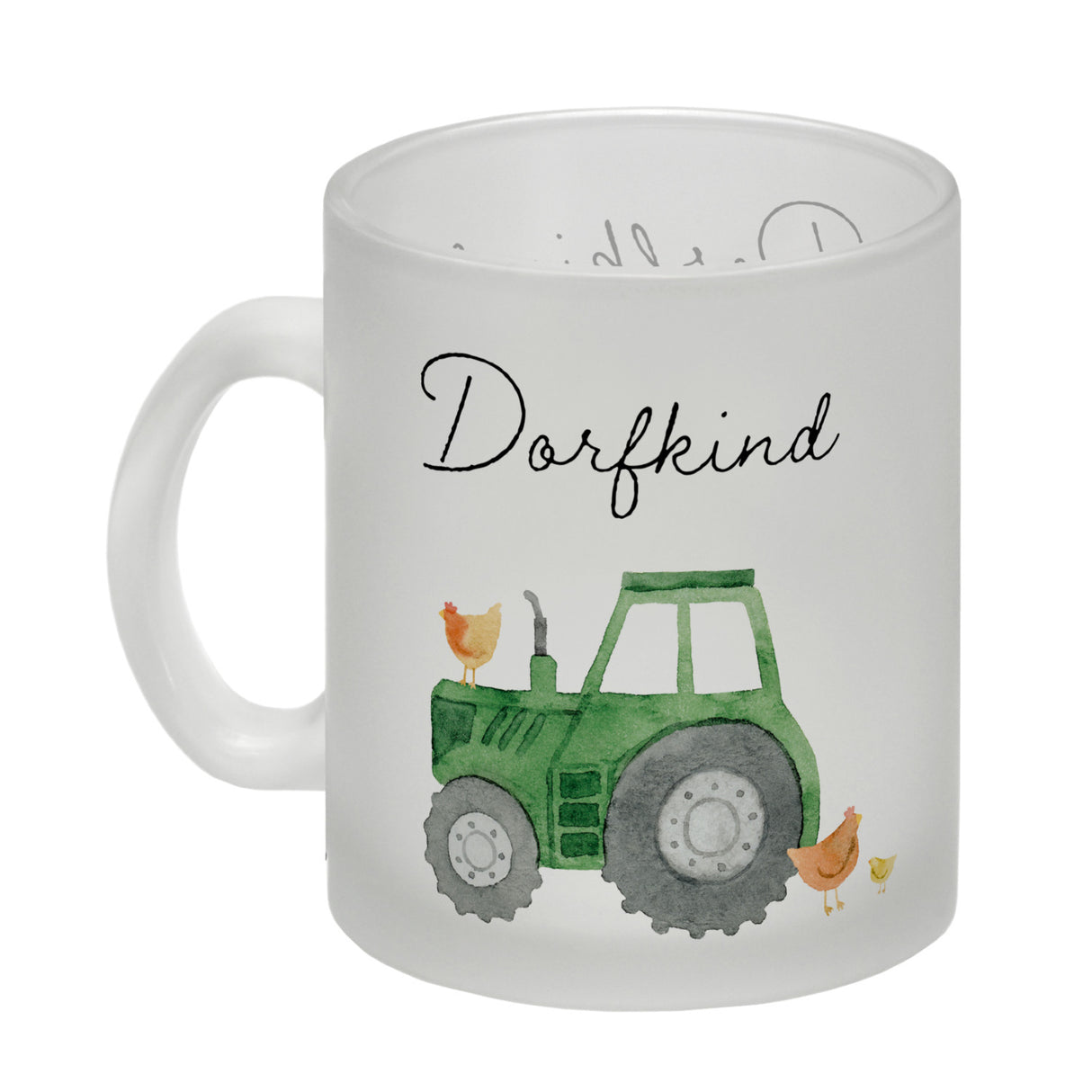 Dorfkind grüner Traktor Kaffeebecher