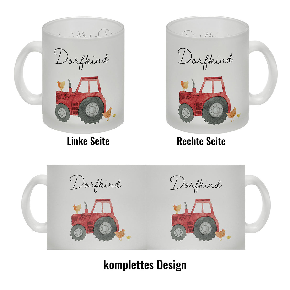 Dorfkind grüner Traktor Kaffeebecher